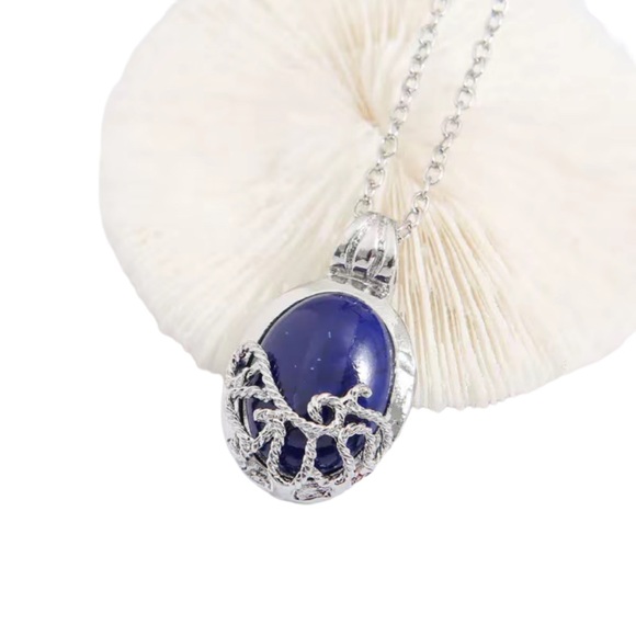 Sapphire and Silver Pendant Necklace - Picture 4 of 6